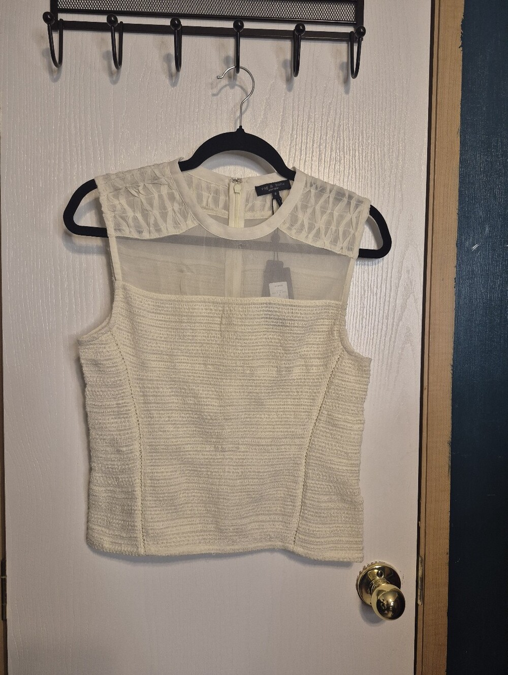 NWT Rag & bone Cream Sleeveless Textured Tank